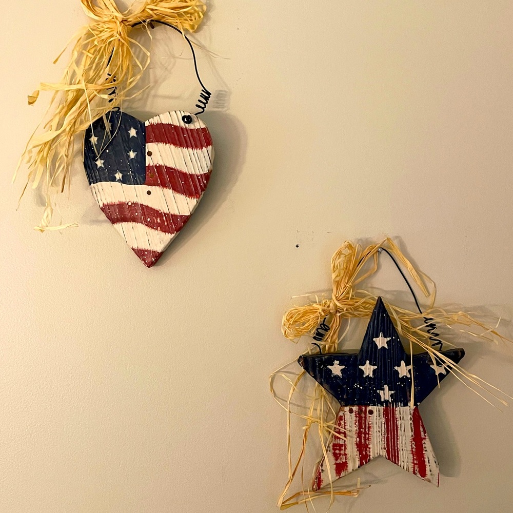 Americana Wooden Heart and Star